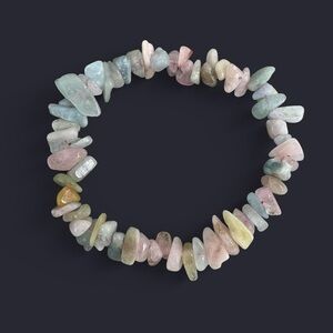 Beryl Morganite Crystal Bead Bracelet